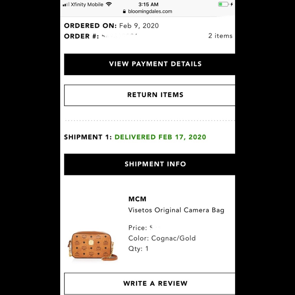 🛑 SOLD MCM Camera Bag Small Crossbody Cognac Gold